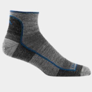 DARN TOUGH Men's 1715 Quarter Lightweight Running Socks Size XL In Charcoal